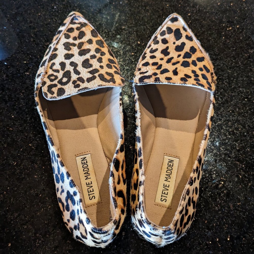 Steve Madden Feather Genuine Calf Hair Loafer (Women) Size 8W / Wide